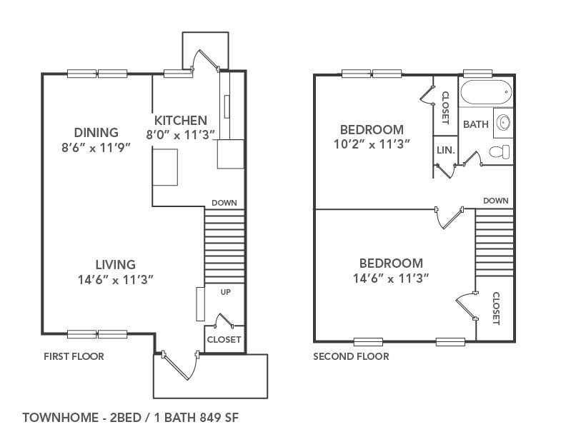 2 Bedroom Townhome Floor Plan 3